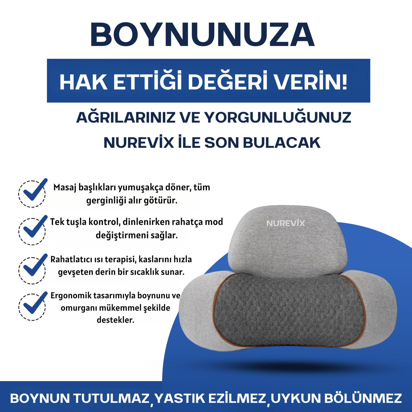 Nurevix™ 3'ü 1 Arada Masaj Yastığı